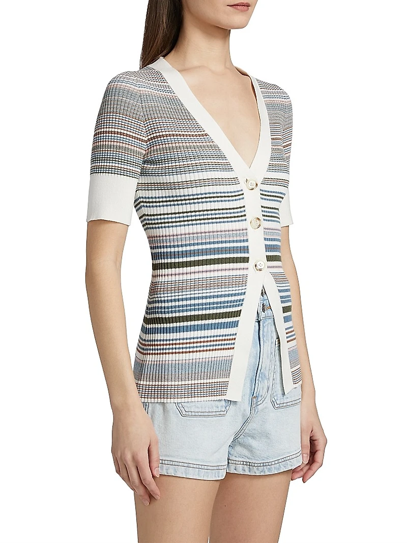 Fawne Cotton Stripe Cardigan