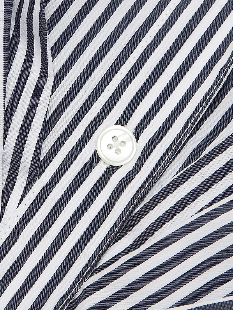 Haydon Striped Button-Front Midi-Dress