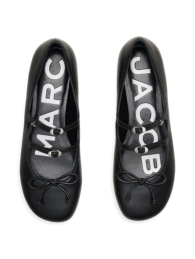 The Kiki Bow-Detail Leather Ballerina Flats