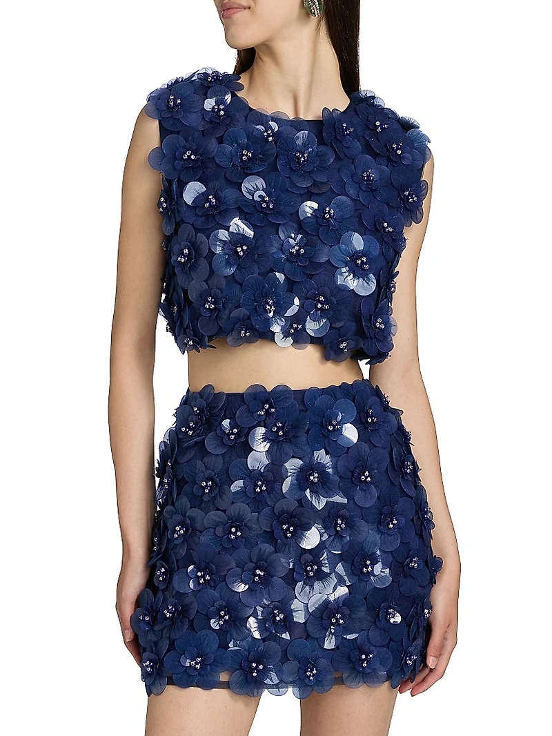 Identity Melanie Floral Appliqué Top