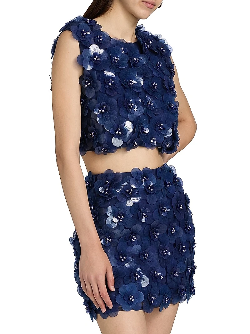 Identity Melanie Floral Appliqué Top