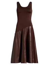 Martina Faux Leather Midi-Dress
