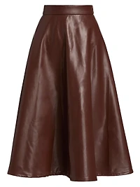 Katty Faux Leather Midi-Skirt