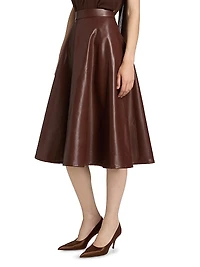 Katty Faux Leather Midi-Skirt