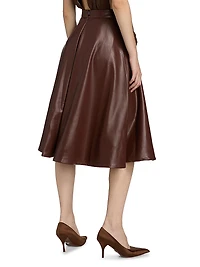 Katty Faux Leather Midi-Skirt