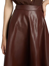 Katty Faux Leather Midi-Skirt