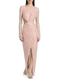 Identity Valentina Embellished Sheer Lace Dress