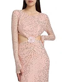 Identity Valentina Embellished Sheer Lace Dress