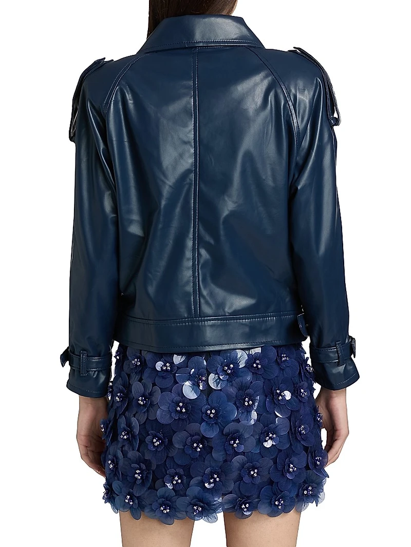 Identity Giorgia Faux Leather Biker Jacket