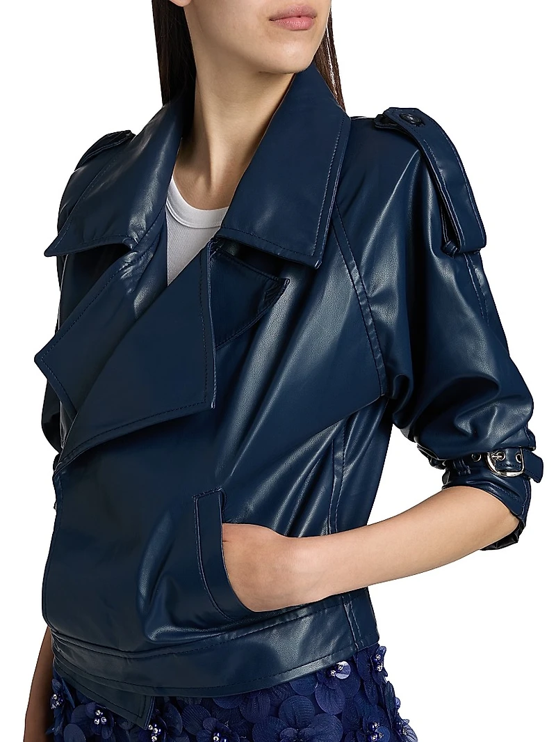 Identity Giorgia Faux Leather Biker Jacket