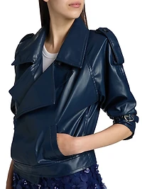 Identity Giorgia Faux Leather Biker Jacket