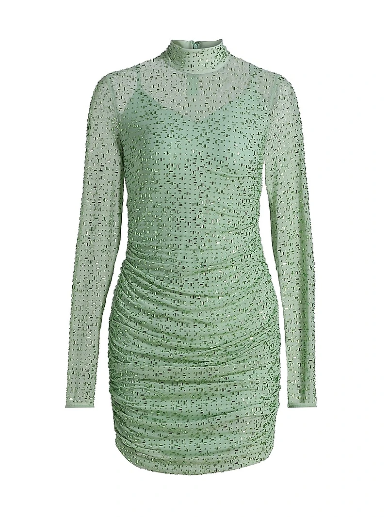 Claudia Ress Embellished Ruched Minidress