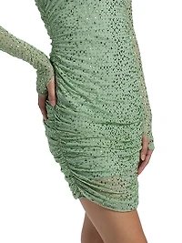 Claudia Ress Embellished Ruched Minidress