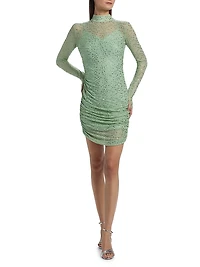 Claudia Ress Embellished Ruched Minidress