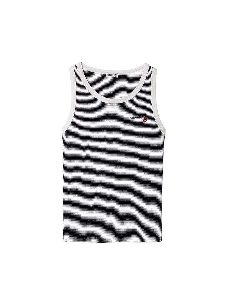 Petit Bateau x Miu Ribbed Jersey Top