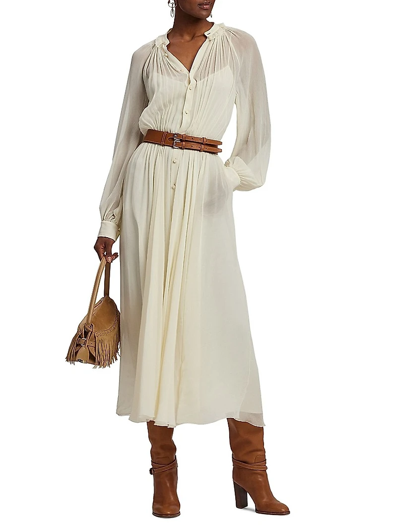 Double-Buckle Leather Belt