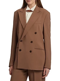 Harlee Stretch Cady Double-Breasted Jacket