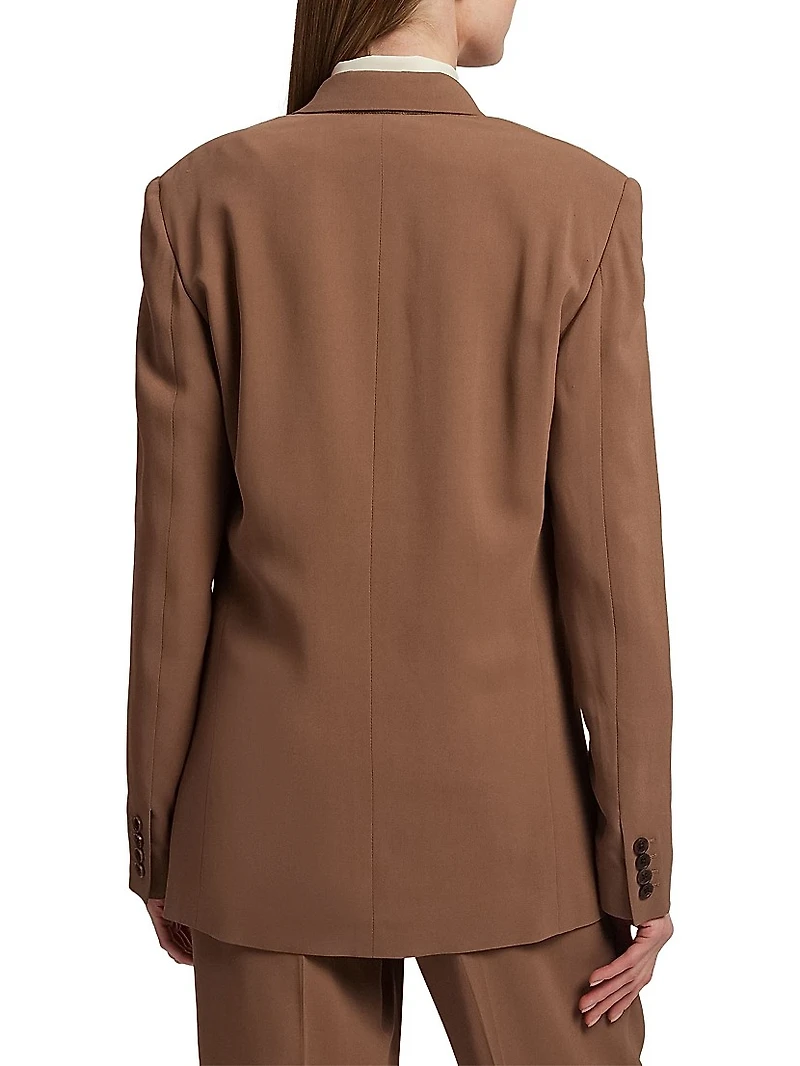 Harlee Stretch Cady Double-Breasted Jacket
