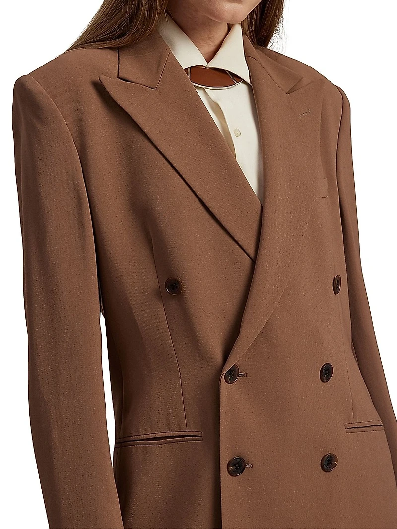 Harlee Stretch Cady Double-Breasted Jacket