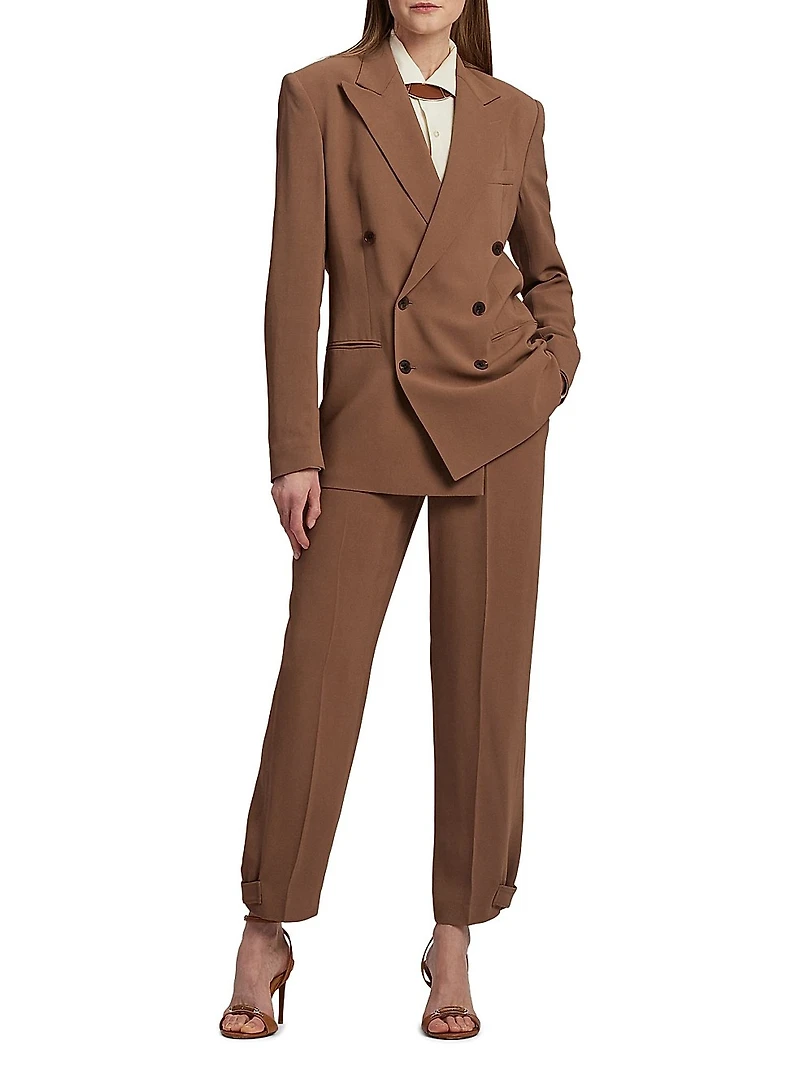 Harlee Stretch Cady Double-Breasted Jacket