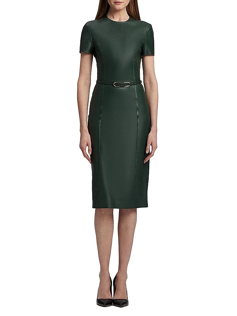 Bethanne Leather Knee-Length Dress