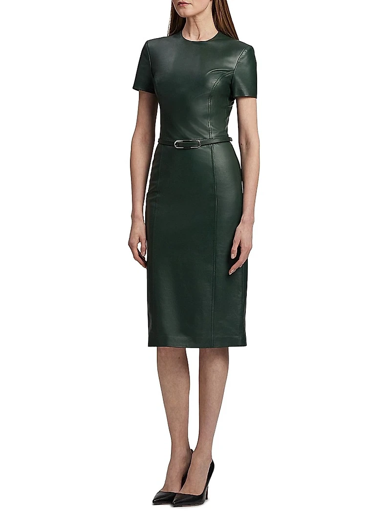 Bethanne Leather Knee-Length Dress