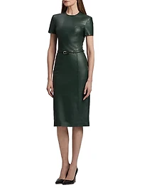 Bethanne Leather Knee-Length Dress