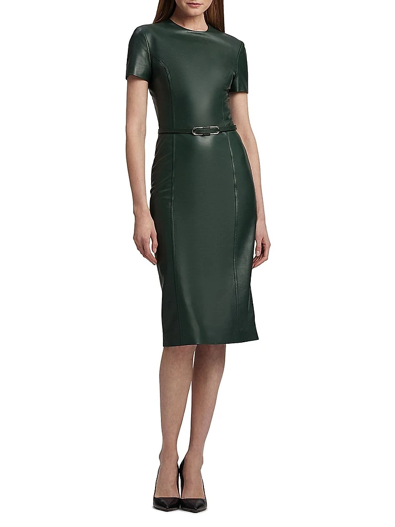 Bethanne Leather Knee-Length Dress