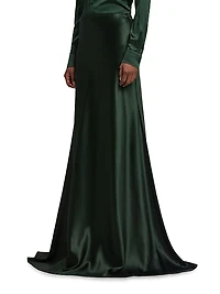 Masina Stretch Satin Maxi Skirt