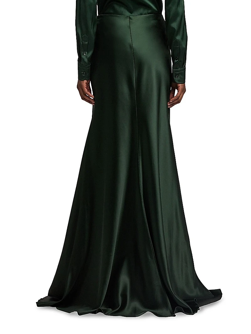 Masina Stretch Satin Maxi Skirt