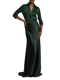 Masina Stretch Satin Maxi Skirt