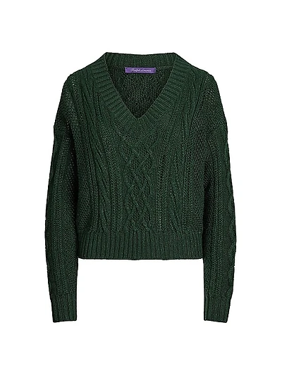 Cable-Knit Silk-Cashmere Cable-Knit Sweater