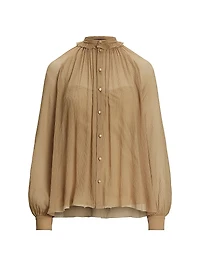Brooklyn Crinkle Chiffon Silk Blouse