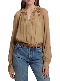 Brooklyn Crinkle Chiffon Silk Blouse