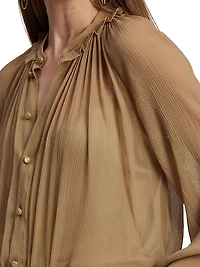 Brooklyn Crinkle Chiffon Silk Blouse