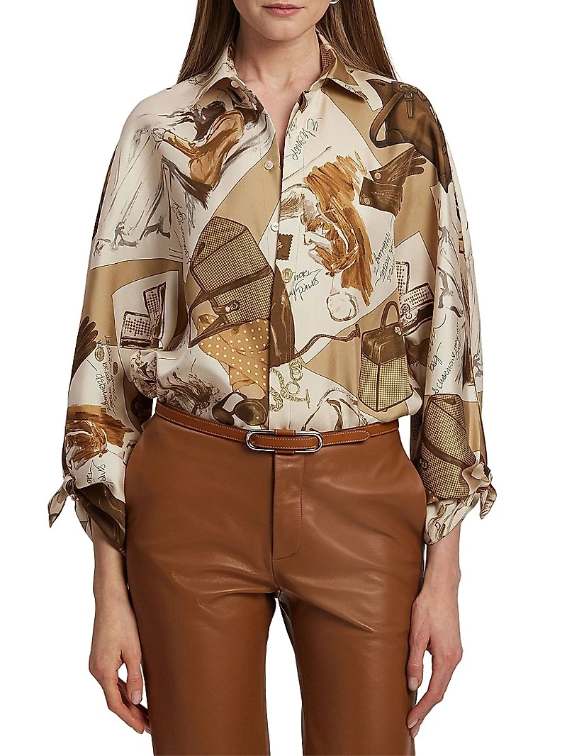 Karen Diary Printed Silk Blouse