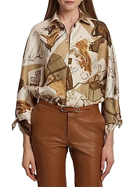 Karen Diary Printed Silk Blouse