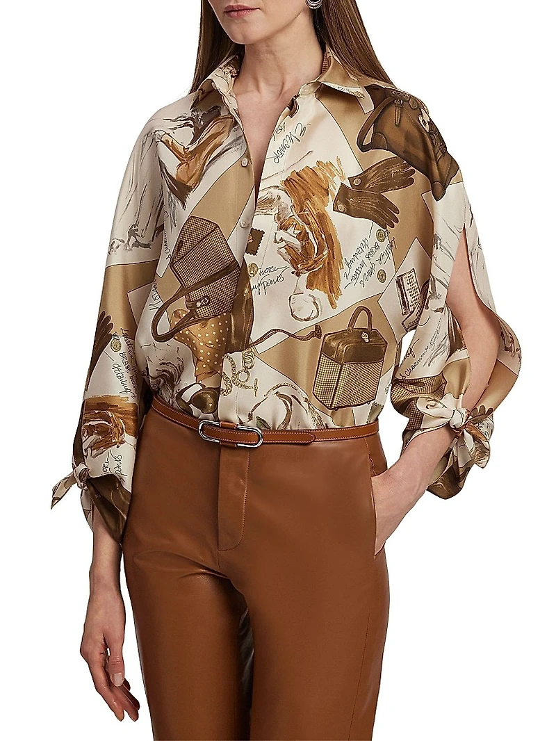 Karen Diary Printed Silk Blouse