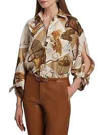 Karen Diary Printed Silk Blouse