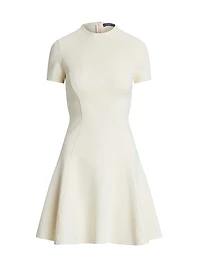 Short-Sleeve Stretch Jersey Minidress