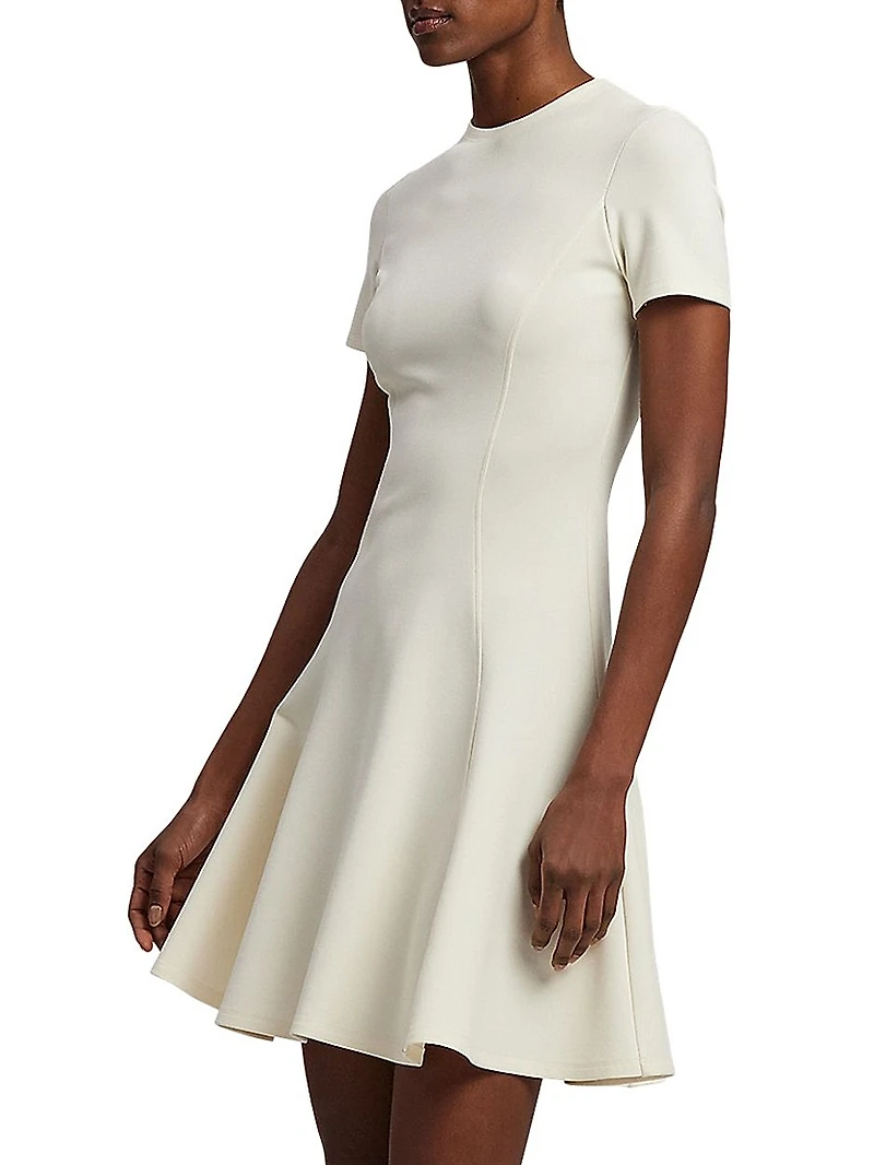 Short-Sleeve Stretch Jersey Minidress