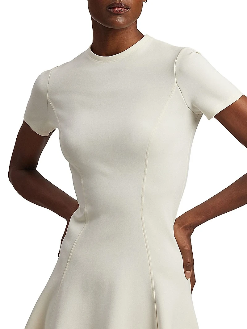 Short-Sleeve Stretch Jersey Minidress