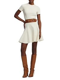 Short-Sleeve Stretch Jersey Minidress