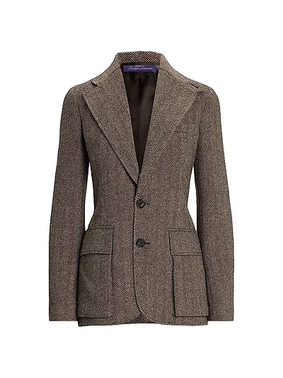 Preston II Herringbone Cashmere-Silk Jacket
