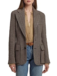 Preston II Herringbone Cashmere-Silk Jacket