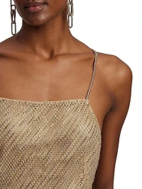 Donnely Embellished Tulle Cocktail Midi-Dress