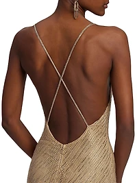 Donnely Embellished Tulle Cocktail Midi-Dress