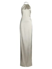 Corra Halterneck Stretch Satin Gown