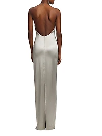Corra Halterneck Stretch Satin Gown