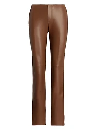 Benjamen Low-Rise Slim-Fit Leather Pants